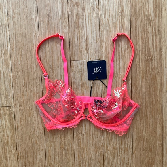 Honey Birdette Lola Neon Pink Bra - Picture 1 of 2